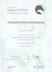 Teilnahmebescheinigung myofaszialeEntspannungspunkte Teilnahmebescheinigung myofaszialeEntspannungspunkte